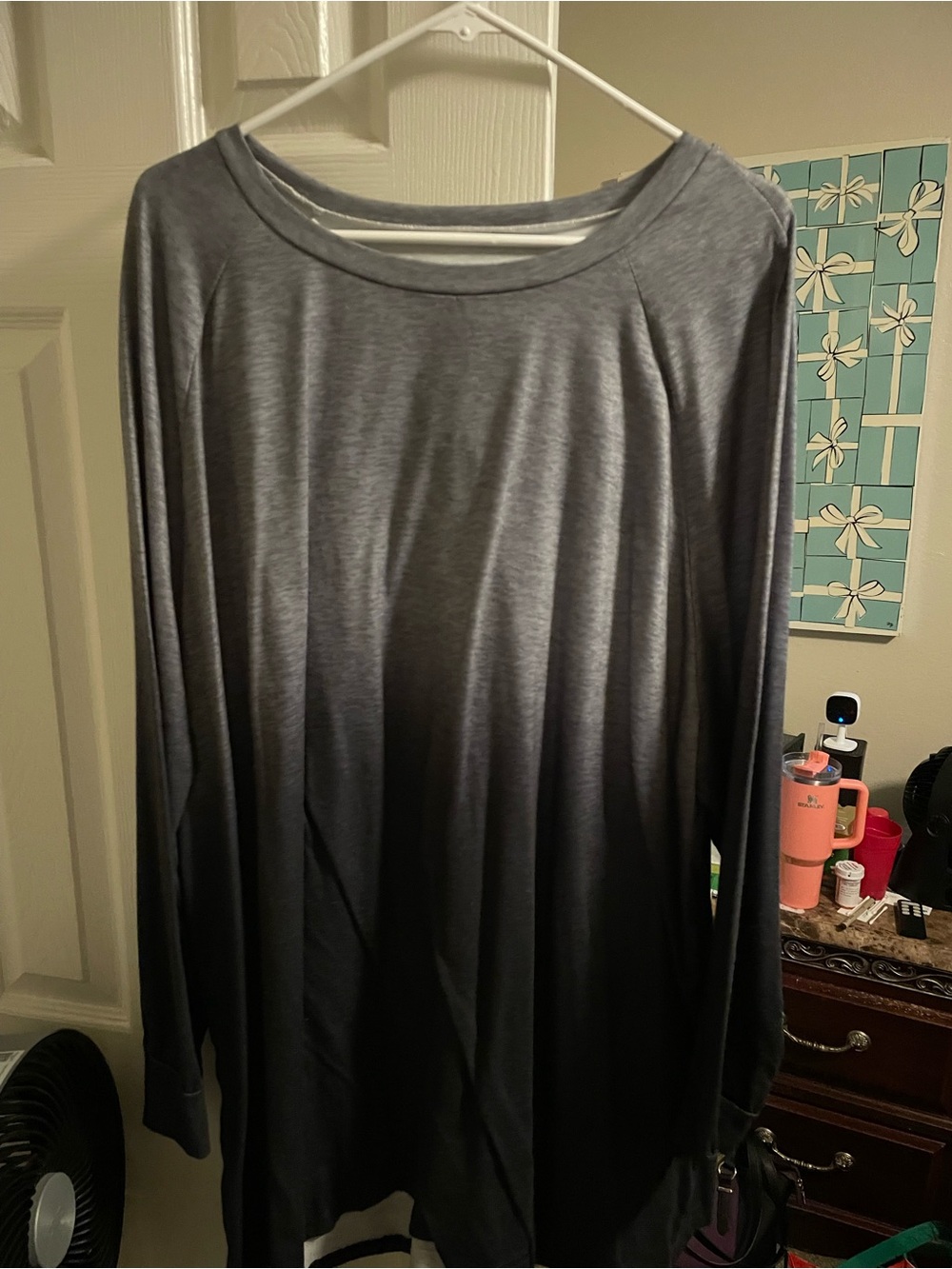 SHEIN Gray Ombre Long Sleeve Tunic Top